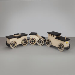 black and clear 3 pc train set