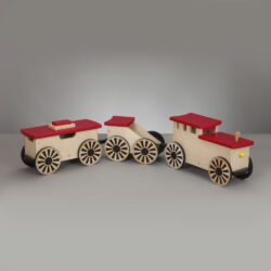 red and clear 3 pc train set