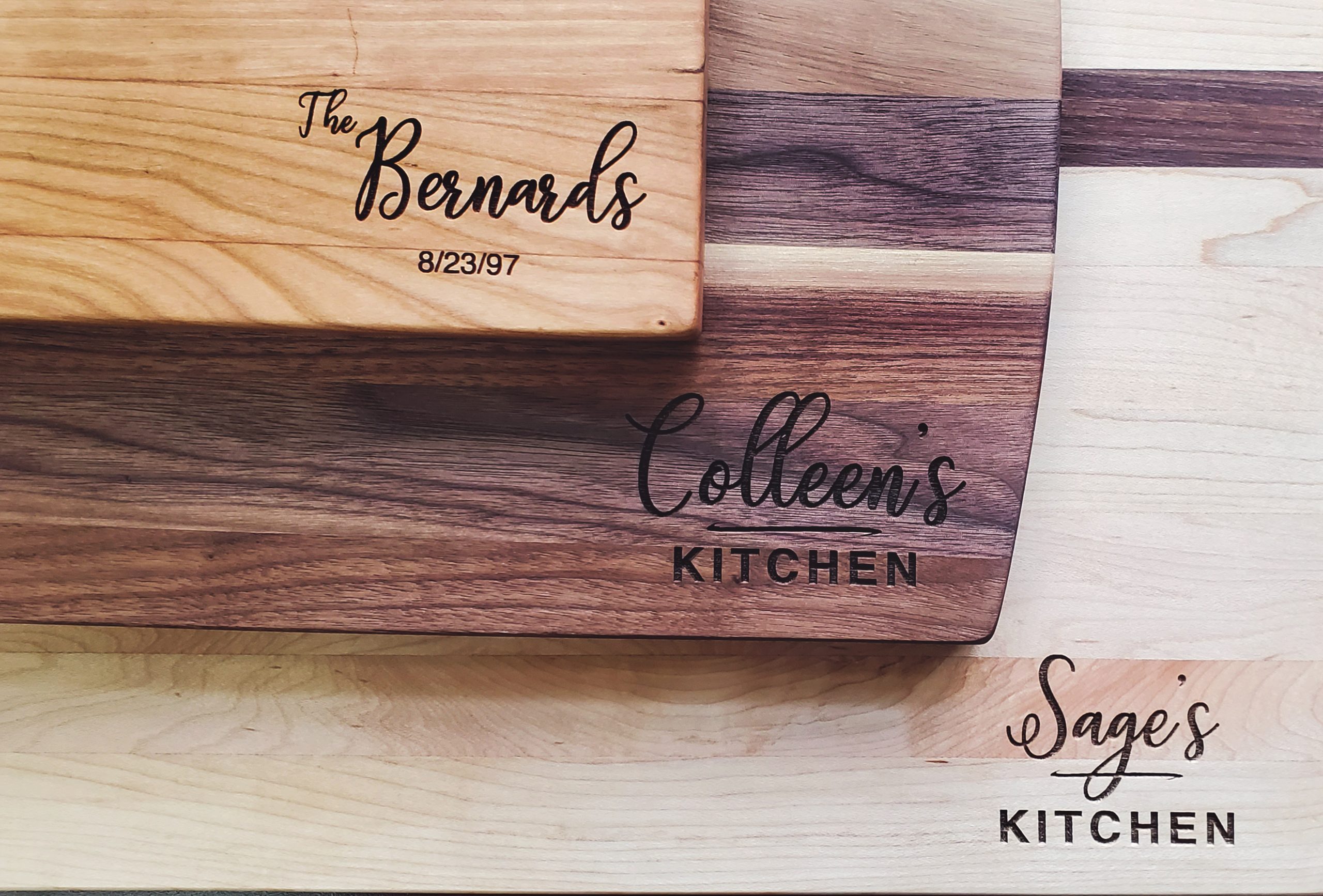 Custom Inscription & Choose From 4 Types of Wood Personalized Cutting Board 