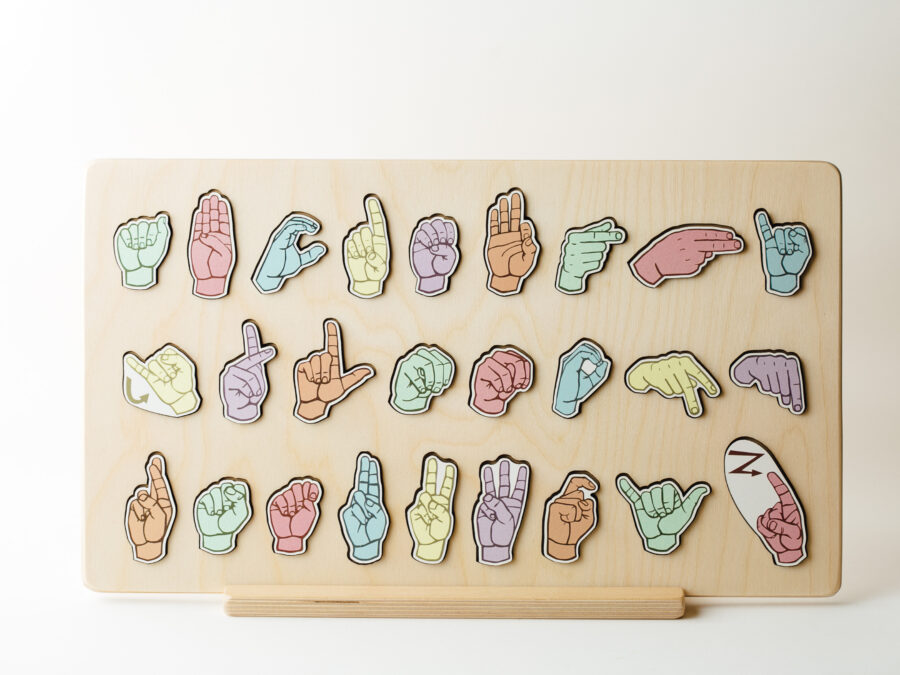 ASL Alphabet Learning Puzzle | in Pastel and Primary Color